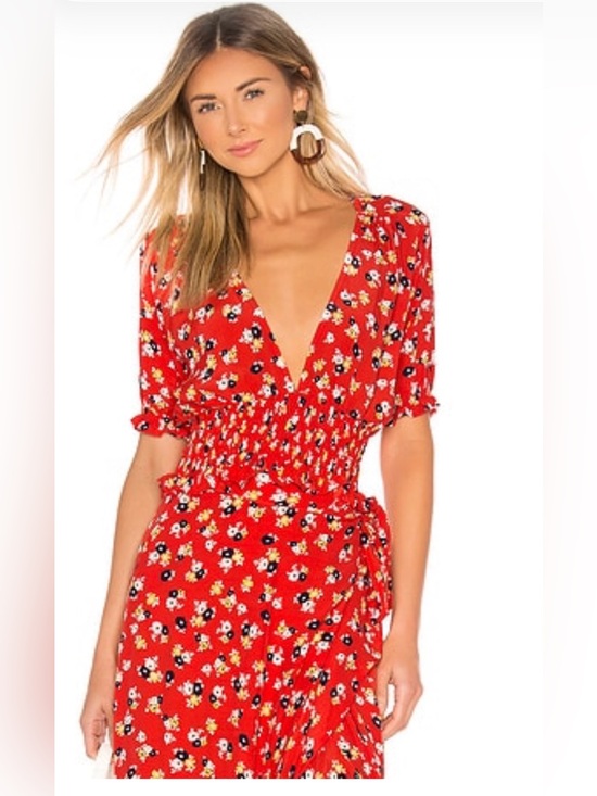 Faithfull the Brand Dresses & Skirts - Faithfull the Brand Red Jasmine Floral Wrap Skirt Set NWT